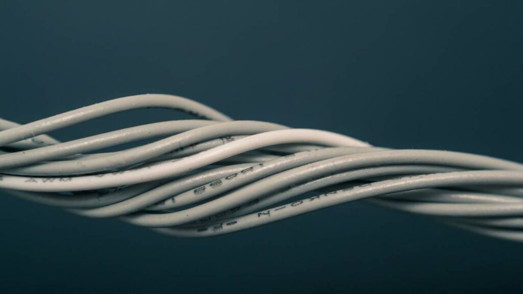 Several Internet cables twisted together